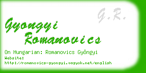 gyongyi romanovics business card