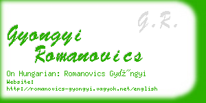 gyongyi romanovics business card